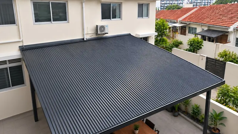 Aluminium Fluted Roof installed in Singapore