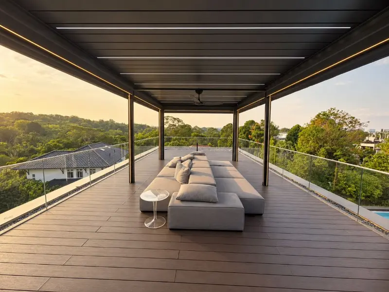 Aluminium Bioclimatic Pergola - Smart Shades installation in Singapore