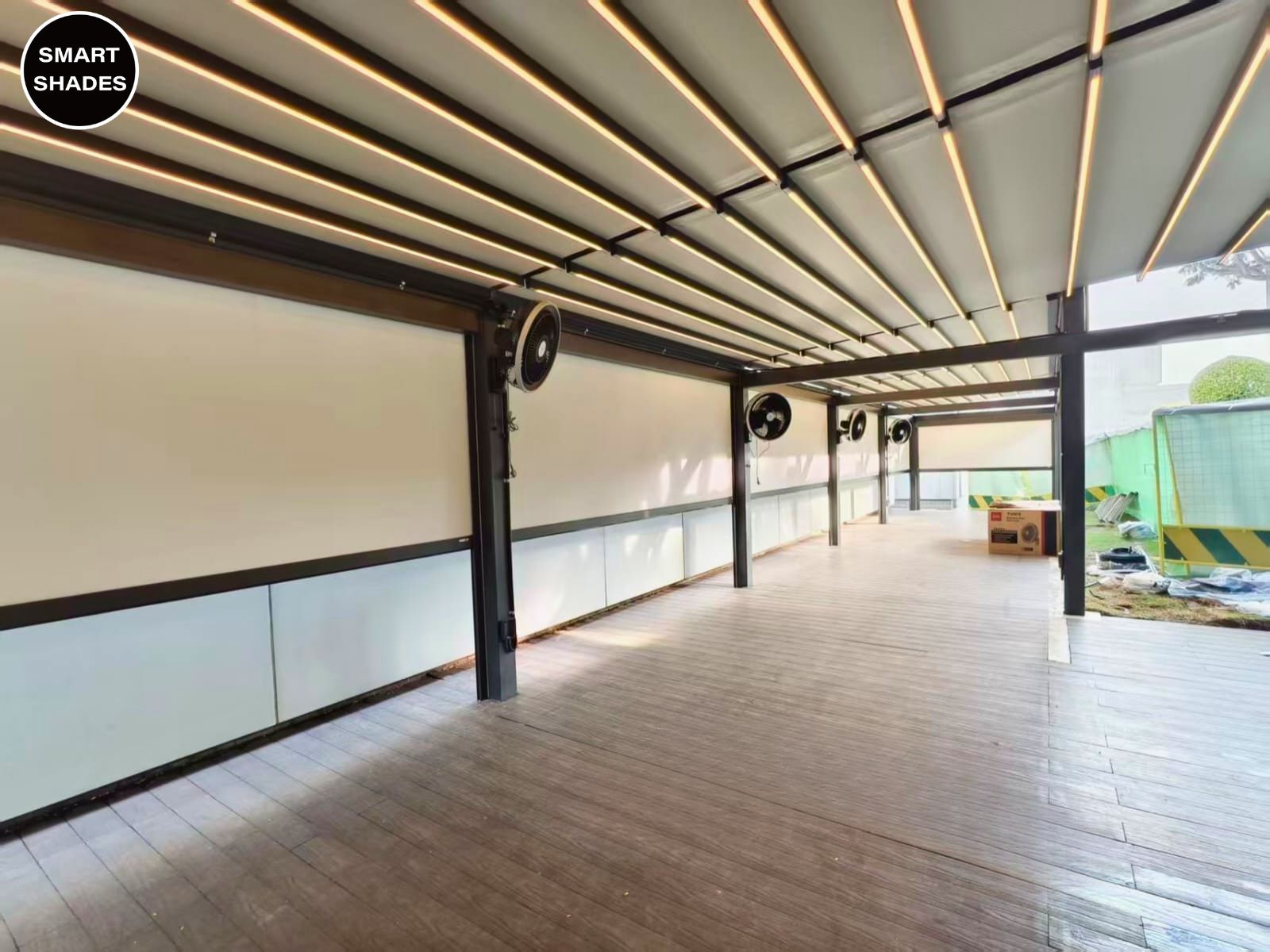 Patio pergola Singapore covering a spacious outdoor terrace
