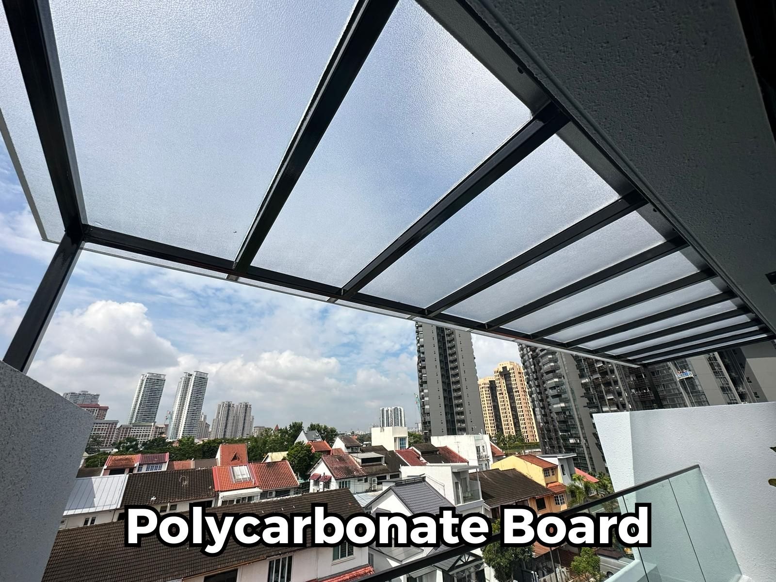 Translucent roof surface viewed from beneath the frame